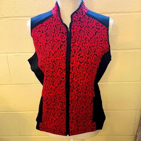 Ruby Rd. Favorites Red Leopard print vest - Picture 2 of 7